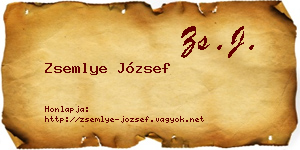 Zsemlye József névjegykártya